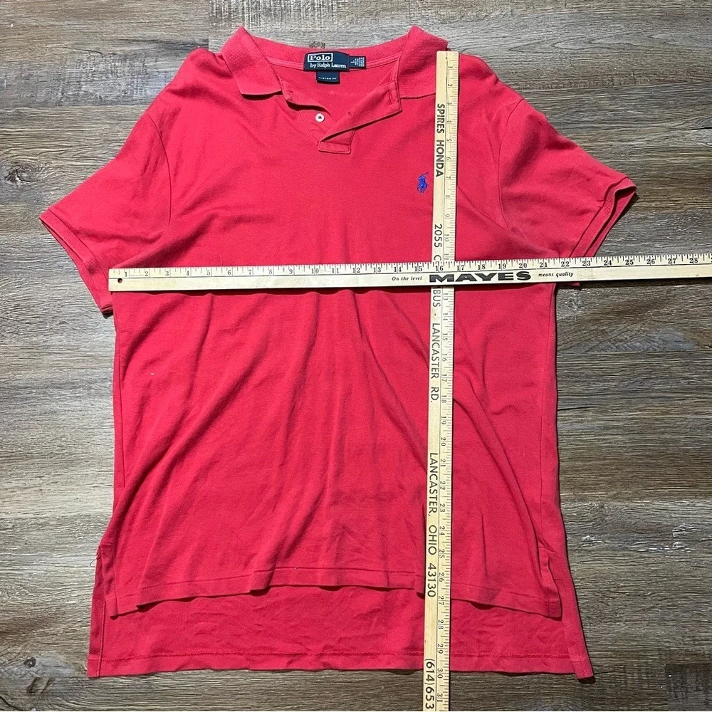 Ralph Lauren Red Polo Shirt with Button Collar‎